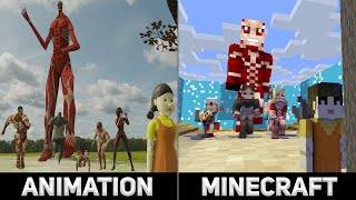 Attack On Titan VS Squid Game - [3D Animation × Minecraft]