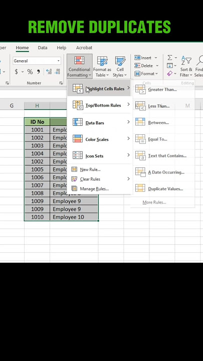 Remove duplicates in #excel .