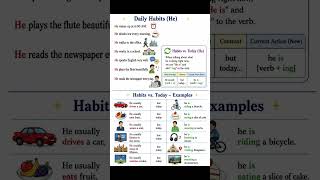 Daily Habits with HE | Learn English Grammar Easily #englarity #learnenglish #esl