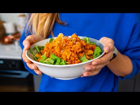 One-pot vegan lasagna 🌱 😋🧡 easy to make, high in protein and so delicious!
