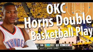 OKC Thunder Horns Double Screen Away Backdoor Basketball Play | Horns Basketball Offense