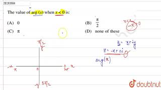 The Vaule Of Arg X When X Lt 0 Is A 0 B Π 2 C Π D None Of These