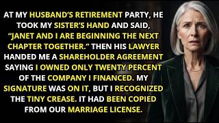 Full At His Retirement Party, My Husband Gave My Sister My Company and Announced Their Affair News