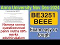 BE3251 BEEE exam Easy or tough?// full analysis// anna University Nov-Dec 2024 exam