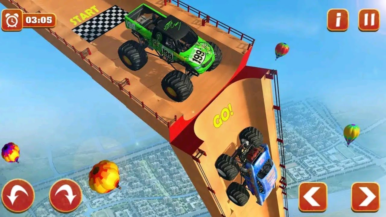 Mega Ramp Monster Truck Stunt Racing Games Impossible tracks