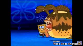 Squidward being mauled by sea bear earrape