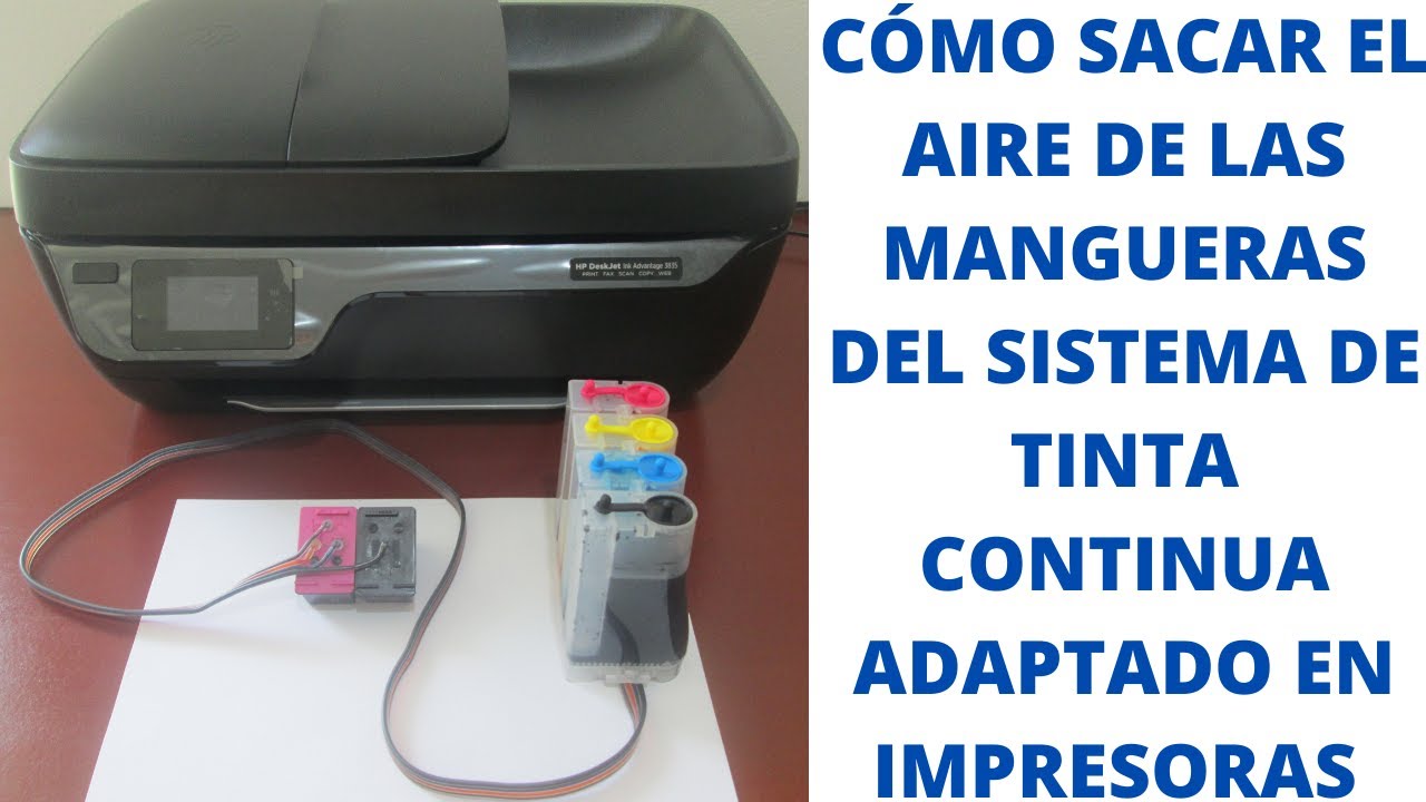 CÓMO SACAR EL AIRE DE LAS MANGUERAS DEL SISTEMA DE TINTA CONTINUA EN  IMPRESORAS Y/O MULTIFUNCIONALES - YouTube