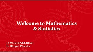 UC School of Mathematics & Statistics @UCEngineeringNZ