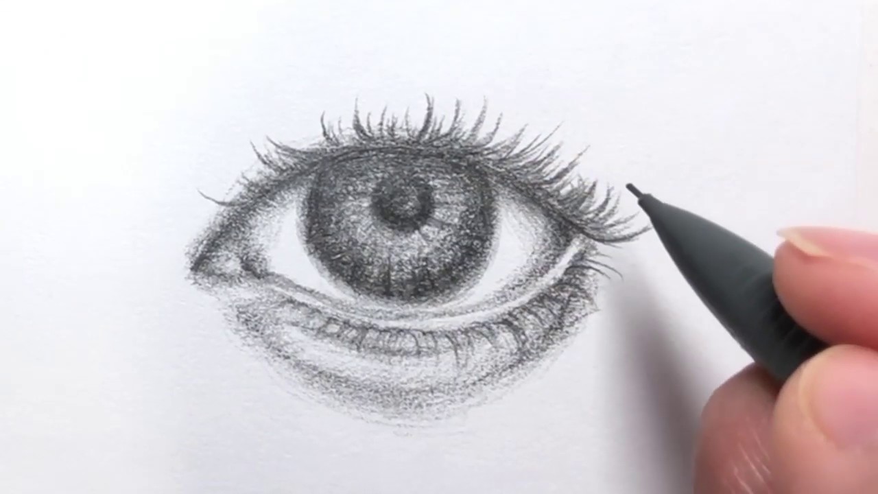 how to draw realistic eye with pencil - YouTube