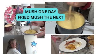 MAKING CORNMEAL MUSH FOR BREAKFAST II MAKING FRIED CORNMEAL MUSH THE NEXT DAY
