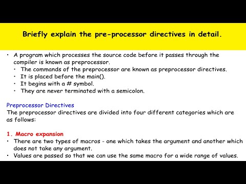 Pre-processor Directives in C  | Unit - 3 | PPS Important Questions 2021 | JNTUH | R-18 |