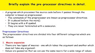 Pre-processor Directives in C  | Unit - 3 | PPS Important Questions 2021 | JNTUH | R-18 |