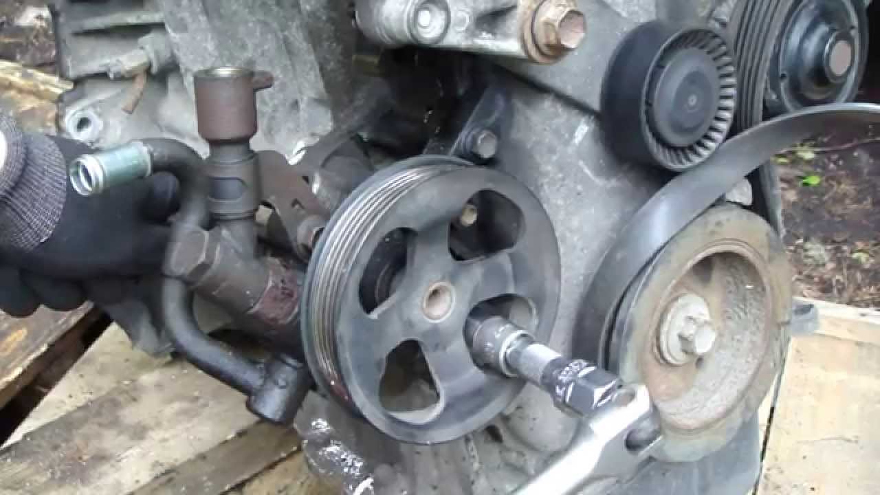 How to replace power steering pump Toyota Corolla VVT-i ... pontiac 3 4 engine diagram tensioner 