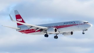 American 'TWA Retro' Boeing 737-800 (B738) landing & departing Montreal (YUL/CYUL) American 'TWA Retro' Boeing 737-800 (B738) landing & departing Montreal (YUL/CYUL)