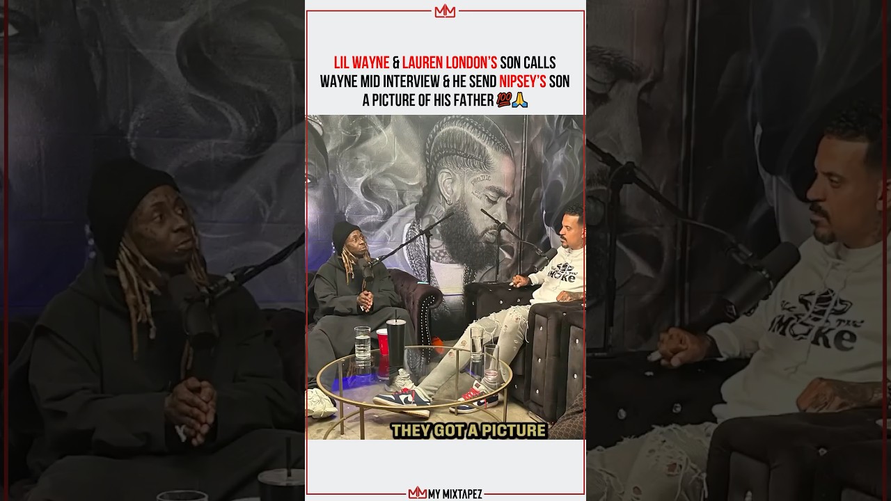 Lil Wayne send Nipsey’s son a picture of his father mid-interview 💯🙏