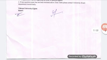 Time table of vikram university of ba,bcom, bsc and bba