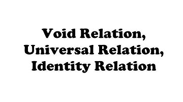 Void Relation, Universal Relation and Identity Relation