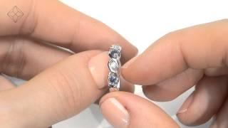 FET30-UY - Sapphire And Diamond 18K White Gold Ring