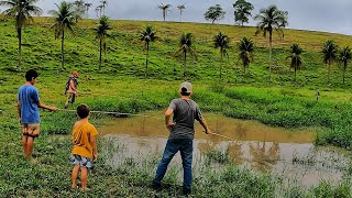 Fish Is Springing Out Of The Mud Root Fishing With Bamboo Rods And Lambari