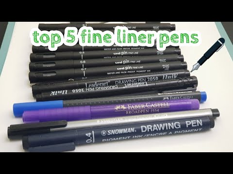 افضل 5 اقلام تحبير للرسم و الكتابة Top 5 Fine Liner Pens Youtube