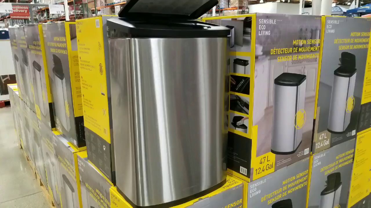 Impressive costco trash can touchless Costco Eko 47l Motion Sensor Trash Can 39 Youtube