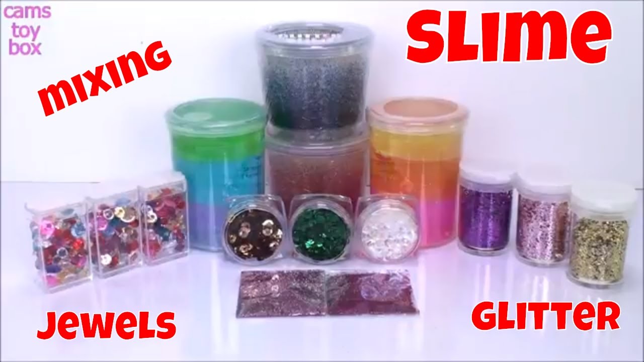Mixing Store Bought Slime vs Putty SLIME Smoothie Glitter Jewels Kids