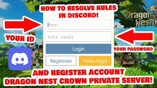 How To REGISTER ACCOUNT And RESOLVE RULES DISCORD Dragon Nest Mobile CROWN Private Server! screenshot 5