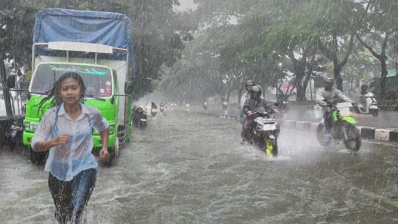 HEAVY RAIN FLOODS THE VILLAGE 😱 RAIN SOUNDS FOR SLEEPING - YouTube