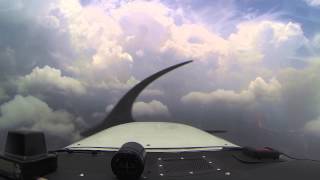 [HD] 1 min Flying IFR in IMC through puffy clouds in fast forward