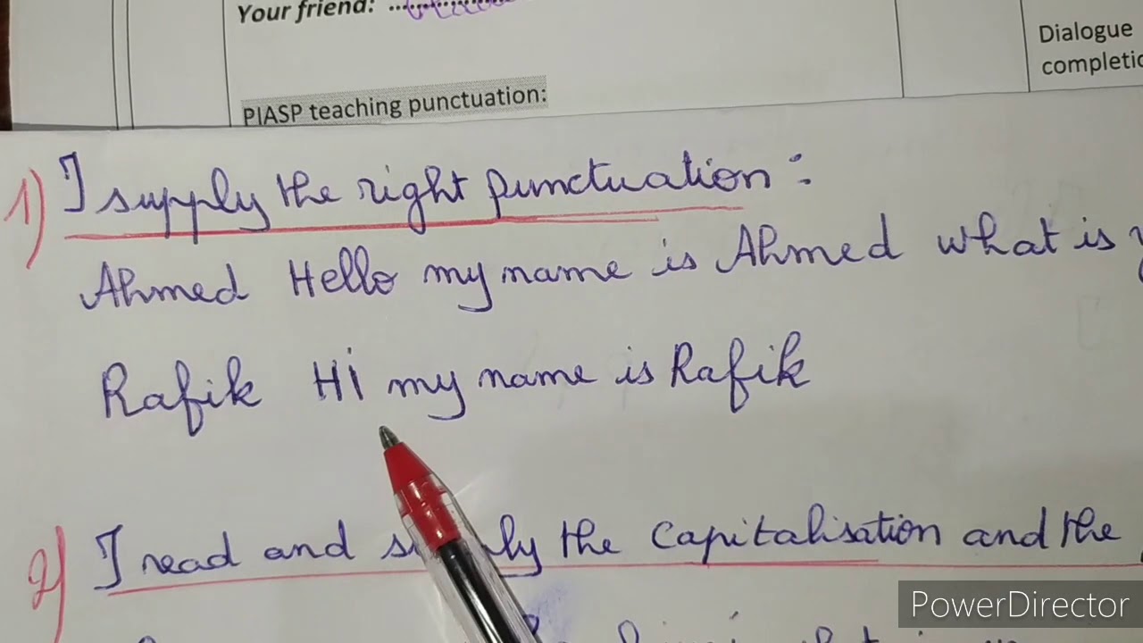 الانجليزية الاولى متوسط علامات الوقف