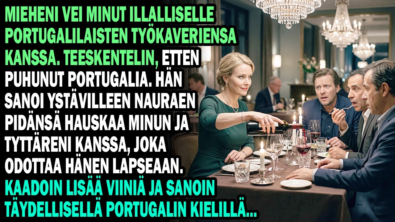 Seisoin keittiössä, kun mieheni Waltteri nauroi kolmelle vieraalle illallispöydässä ja sanoi hiljennetyllä äänellä luulleensa, etten ymmärrä hänen kieltään. "Hänen tyttärensä kantaa minun...