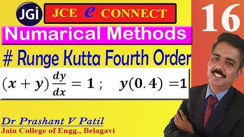 Runge Kutta fourth order method || (x+y)dy/dx=1 || Numerical Methods || 18mat31 || Dr Prashant Patil