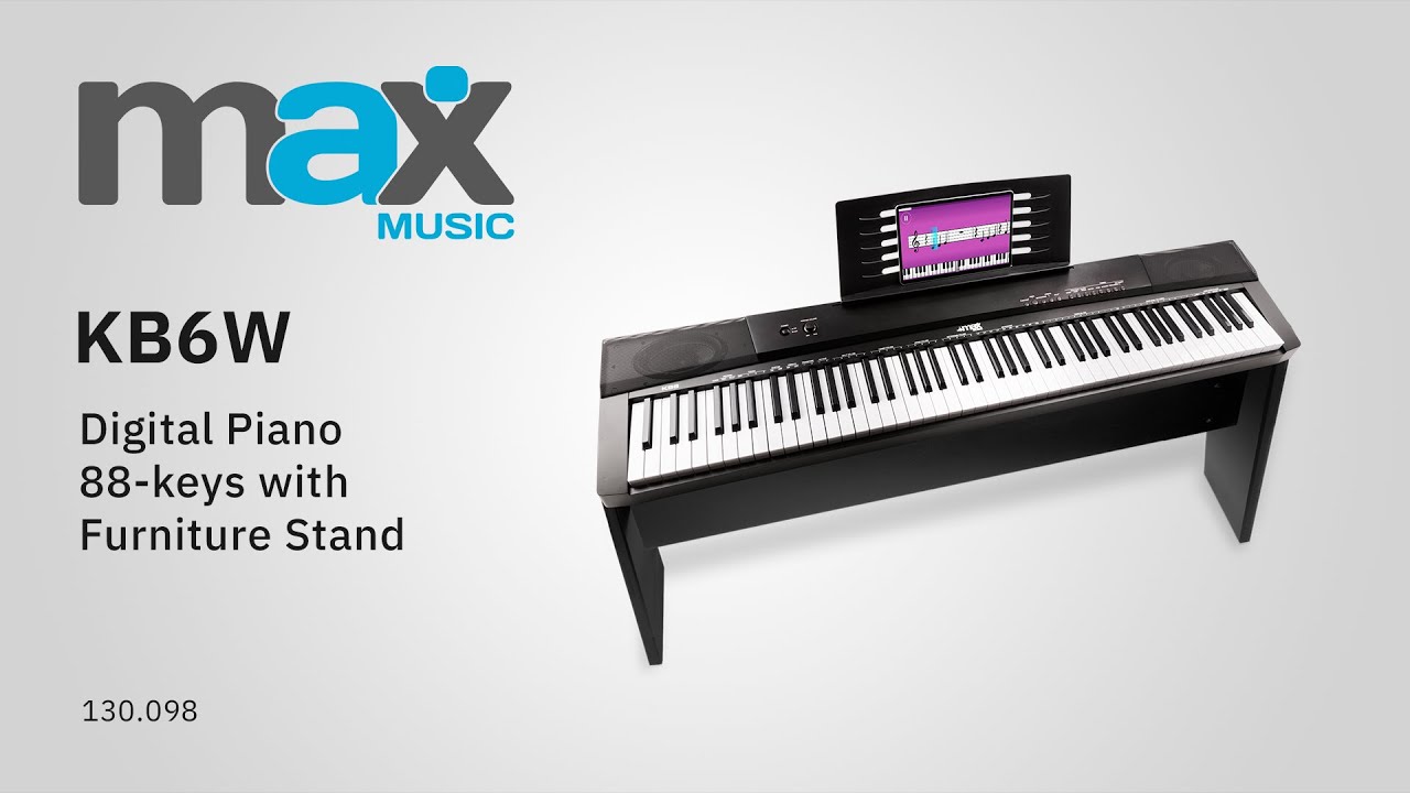 MAX KB6W - Piano numérique 88 touches avec meuble en bois, banc et