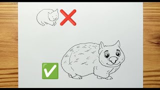 How to draw A WOMBAT Easy for kids