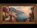 Golden Sunset Amalfi Coast Painting | Frame TV Art Display | 4K Art Screensaver