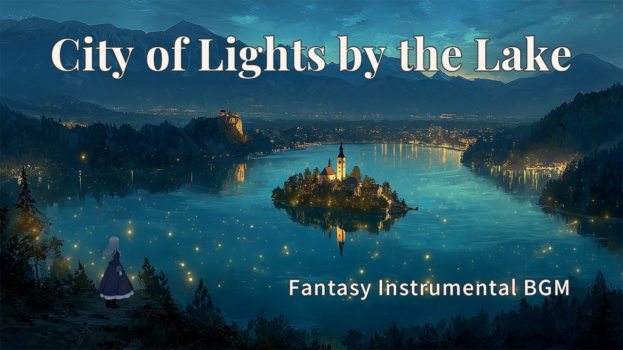 Sleep Fantasy | City of Lights by the Lake (Soft Piano & Strings) [1 Hour]