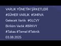 VARLIK YÖNETİM ŞİRKETLERİ#SÜMER VARLIK #SMRVA Gelecek Varlık #GLCVY Birikim Varlık #BRKVY #Takas