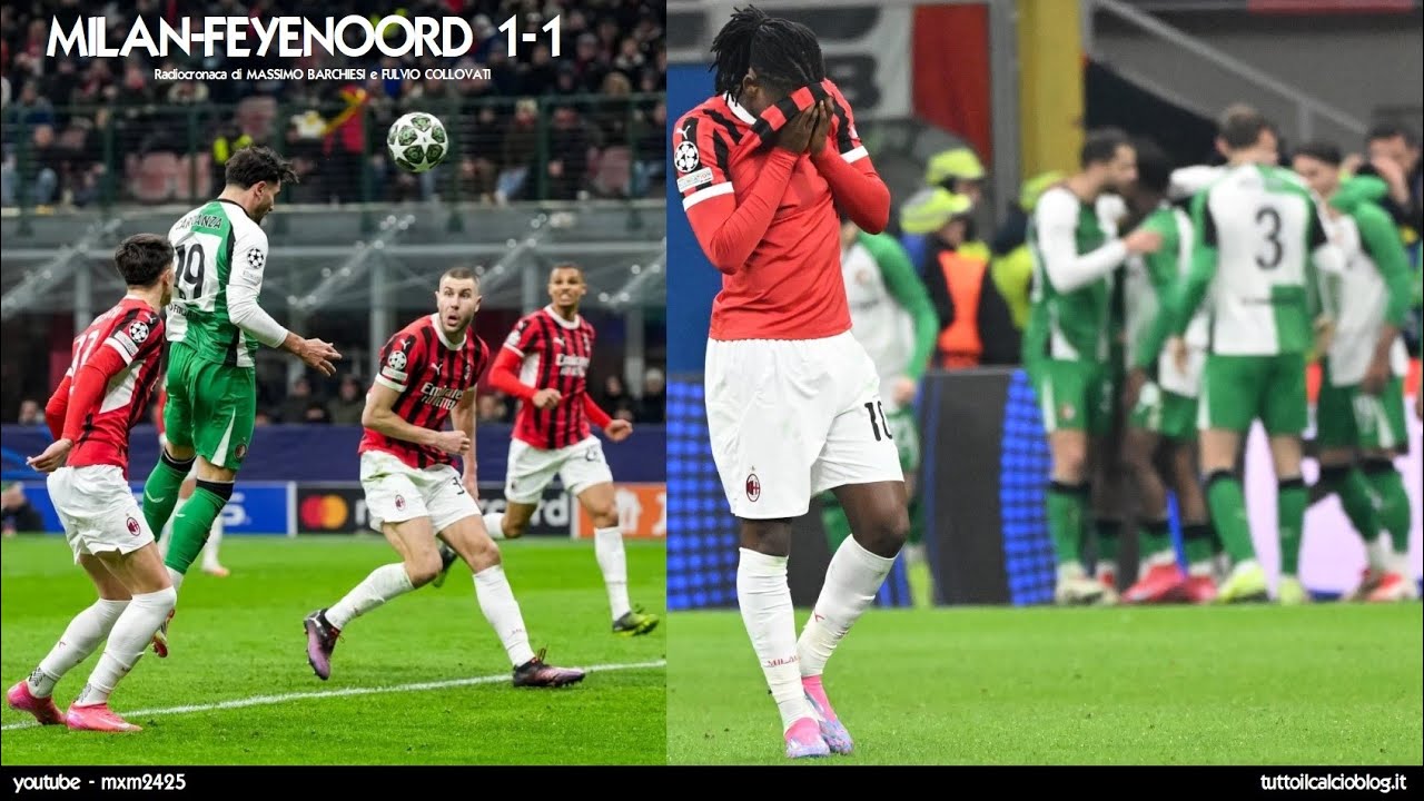 MILAN-FEYENOORD 1-1 - Radiocronaca di Massimo Barchiesi e Fulvio Collovati (18/2/2025) Rai Radio 1