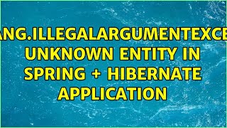 java.lang.IllegalArgumentException: Unknown entity in Spring + Hibernate Application