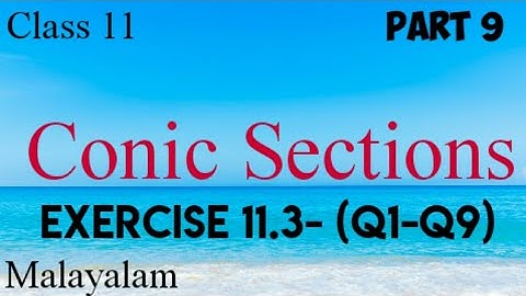 Plus One Maths |Conic sections |Ellipse|Exercise 11.3-(Q1-Q9)|Malayalam