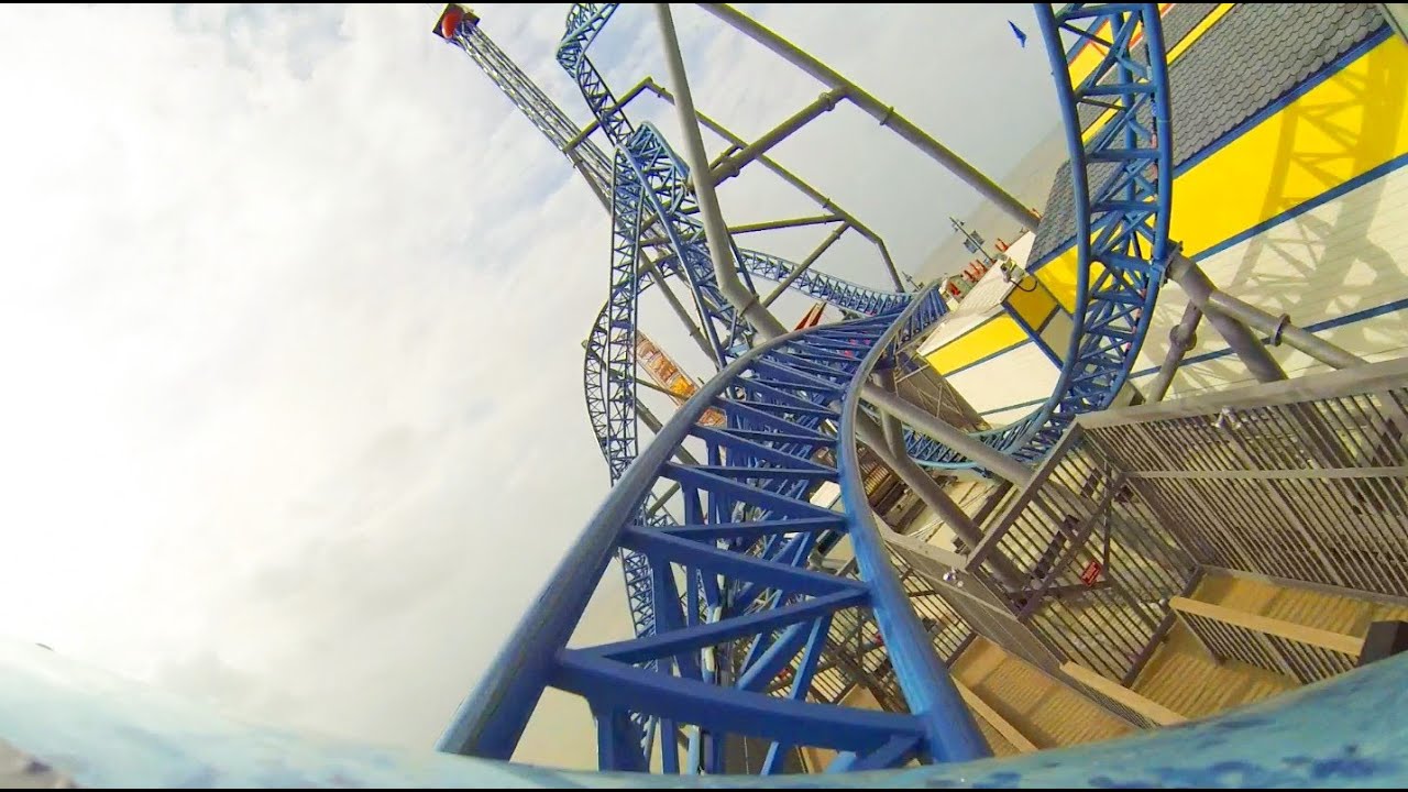 Iron Shark Roller Coaster POV Galveston Island Historic Pleasure Pier YouTube