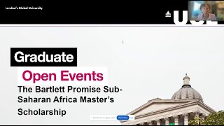 The Bartlett Promise Sub Saharan Africa Master's Scholarship Virtual Information Session 2025
