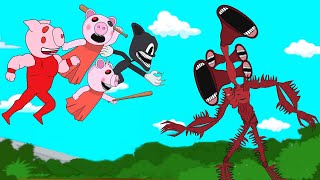 Family Piggy and Cartoon Cat VS Siren Head Update part 2  - Roblox Piggy Animation - GV Studio