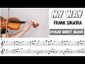 Free sheet my way  frank sinatra violin sheet music