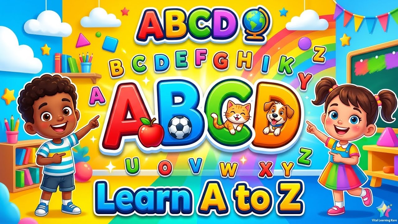 ABCD Alphabets for Kids 🔤 | Learn A to Z with Fun (Easy Video ...