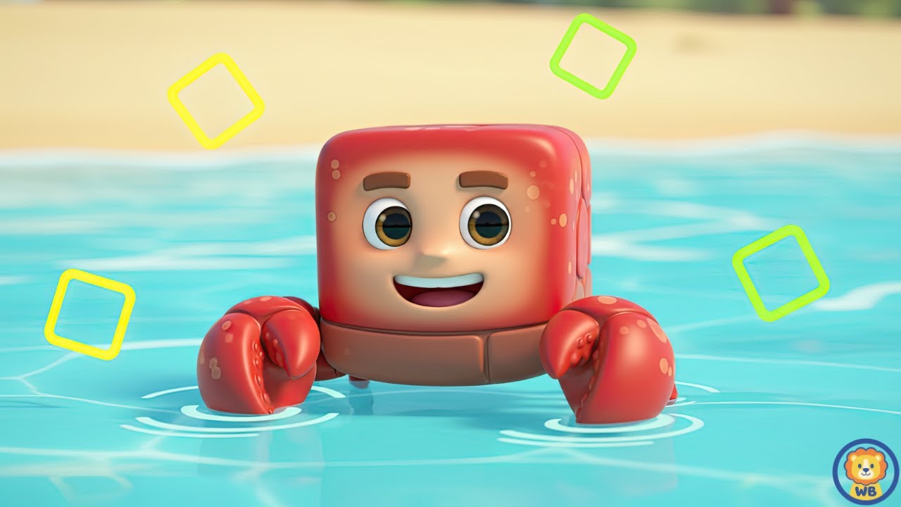 Learn the Square Shape Song for Kids 🟥🦀 | Crab’s Strong Four-Sided Shell | Early Geometry Lesson