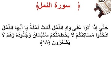 سورة النمل الأية 18