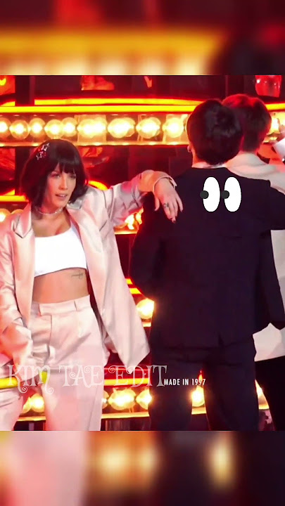 the way halsey touching🫢 kookie's🐰 shoulder😳🔥#bts #jungkook #shorts