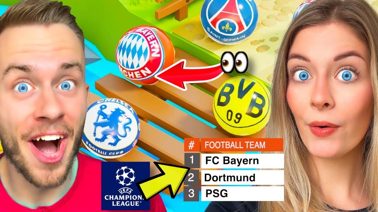 CHAMPIONS LEAGUE Marble Race BATTLE: Fabi vs Leni! 🤣🏆 (extrem spannend!!)