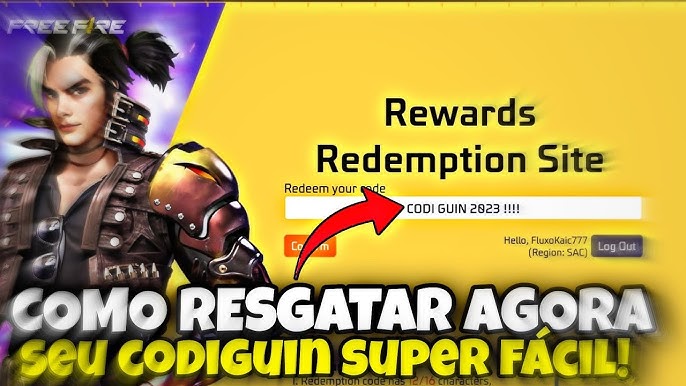 CODIGUIN FF: código Free Fire do Mundial FF 2023; Resgate no